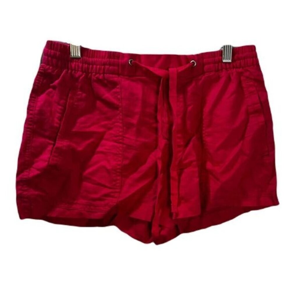 Gap‎ Womens Red Drawstring Elastic Waist Cotton Shorts Size M